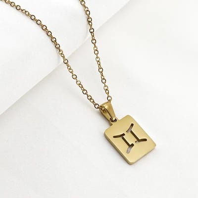Sterrenbeeld Ketting Tweelingen - Stainless Steel Gouden Ketting Dames - Goudkleurig - Cadeau voor Vrouwen - Starlyte
