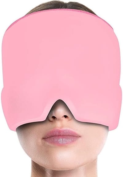 Oogmasker - Migraine Muts - Migraine Masker - Oogmasker koud - Hoofdpijn Masker - Hoofdpijnverlichting - Oogmasker gel - Gelkoelkap - Migraine - Elastische Koelkussen - Hoofdpijnreliefhoed - Geschikt voor hoofdpijn - stressverlichting - roze