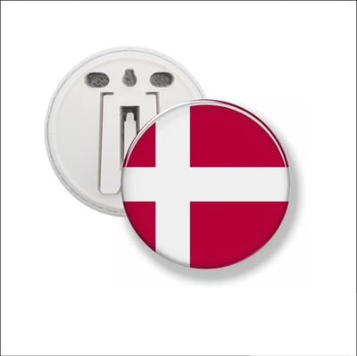 Button Met Clip 58 MM - Vlag Denemarken