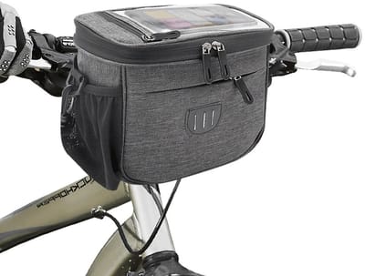 Multifunctionele waterdichte fietsstuurtas - voorframetas - loopfiets kraantas - waterdichte stuurtas - opvouwbare stuurtas - mountainbike frame opbergtas - grijs gemêleerd