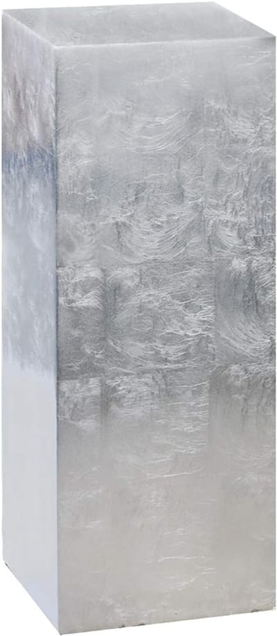 Decoratieve zuil - Stijlvolle sokkel - Binnen decoratie - Moderne design sculptuur - 70x27x70 cm - Zilverkleuren