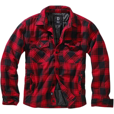 Brandit Flannel Heren Tussenseizoensjas - zwart/rood - L