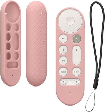 kwmobile hoes geschikt voor Google TV Streamer 4K - Siliconen anti-slip hoes voor afstandsbediening in oudroze