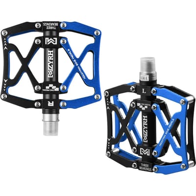 Pédales de vélo de montagne pédales de vélo en aluminium léger vtt vélo de route pédales de cyclisme plate-forme noir/bleu
