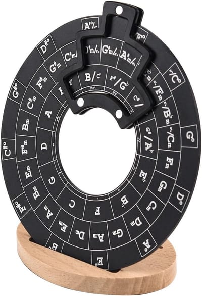 Cirkel van de Vijfde, Wiel Melodie Akkoord Tool Houten Melodie Tool Muziek Theorie Leer Tool voor Muzikanten Noten Akkoorden Toonsoort