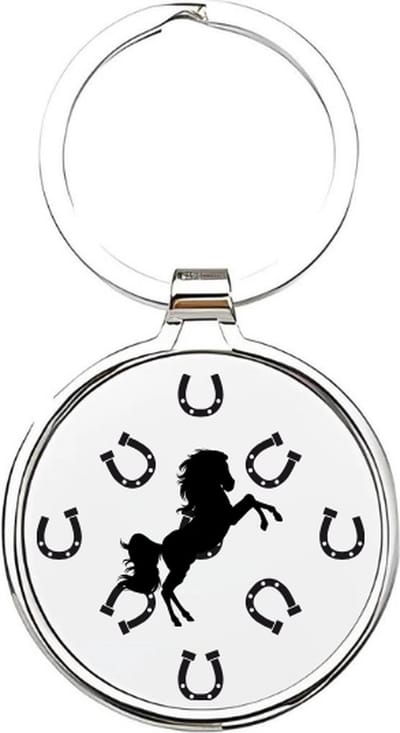 Akyol - paarden Sleutelhanger - Paarden - paardenliefhebbers - paard - pony - huisdieren - ruiters - hengst - merrie - manege - springruiter - hoefdier - karrenpaard - hoefijzers - hobbelpaard - kinderboerderij - boerderijdieren - 4 x 7,5 CM