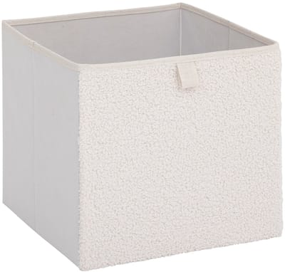 Opbergmand met Teddy stof Five® - Wit - Opvouwbaar