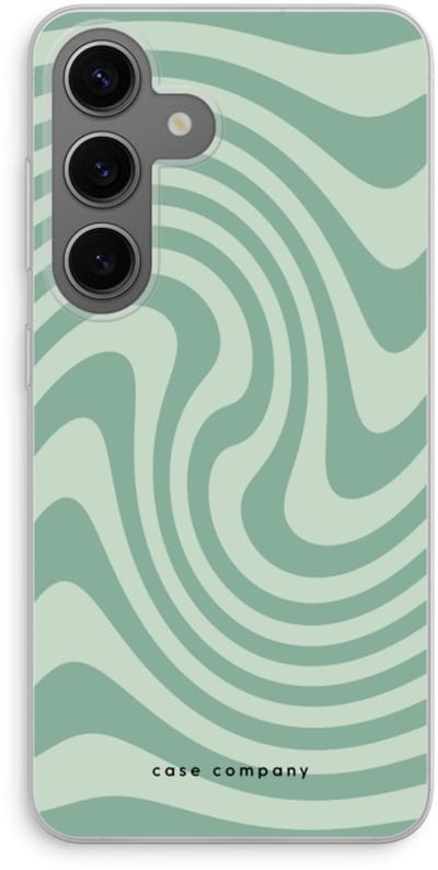 Case Company® - Hoesje geschikt voor Samsung Galaxy S24 hoesje - Swirl Groen - Soft Cover Telefoonhoesje - Bescherming aan alle Kanten en Schermrand