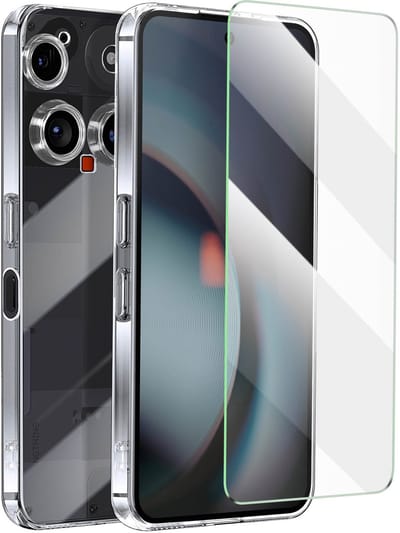 Mayaxess, 2-in-1 beschermingspakket hoesje + gehard glas voor Nothing Phone 3, Transparant