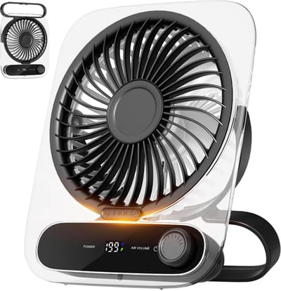 Elektrische ventilator - USB ventilator - draagbare accuventilator - compacte ventilator - mini ventilator - ultra-stil 180° vouwbaar - persoonlijke kleine ventilator - geschikt voor slaapkamer, kantoor, reizen, kamperen - zwart