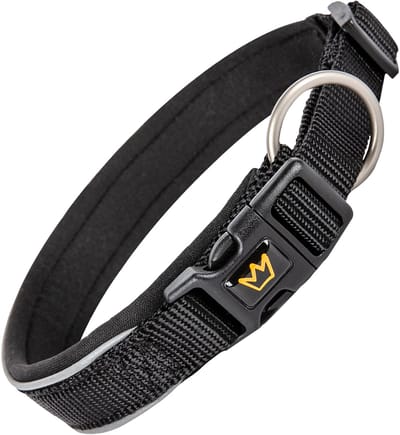 Rudelkönig Hondenhalsband Paola – Verstelbaar nylon halsband hond met neopreen en reflectie