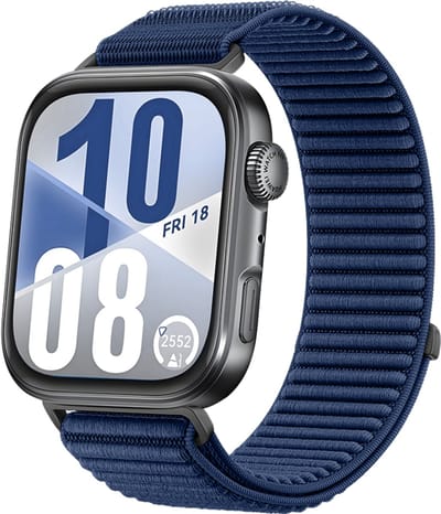 Strap-it Wave nylon bandje met klittenbandsluiting - geschikt voor Huawei Watch Fit 3 / Watch Fit 4 / Watch Fit 4 Pro / Watch Fit 5 / Watch Fit 5 Pro (blauw)