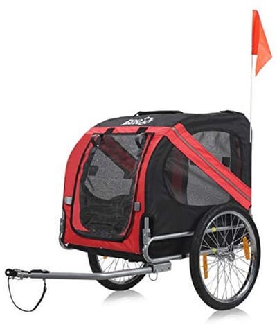 Fietskar voor Honden - Hondenwagen en Aanhangwagen in Rood/Zwart