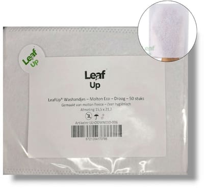 LeafUp® Washandjes – Molton Eco – Droog – 50 stuks (B2)