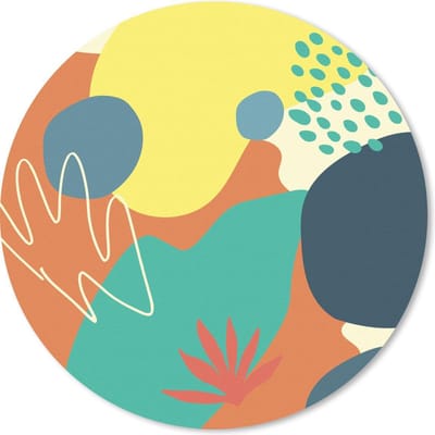 Muismat rond 20x20 cm - Mousepad Zomer - Vlekken - Abstract - Ronde muismatten