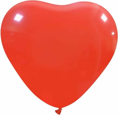 Lt ROOD Hartvormige Ballon 17 Inch (± 44cm) Latex / Pastelkleur