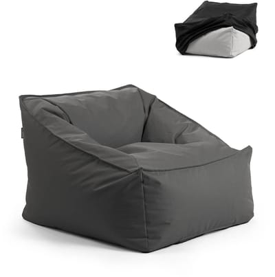 mokebo Tuinstoel 'Der Sunnyboy' met beschermhoes, Bean Bag met vulling of outdoor zitzak, als ligkussen oder relaxliege in Antraciet