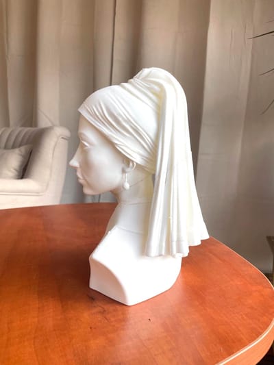Vermeer Kunstbeeld Decoratie Portret Klassieke Kunst Nederlandse Gouden Eeuw Museum Replica | Wit