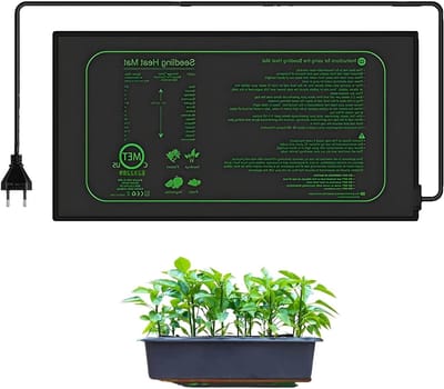 Elektrische deken - Verwarmingsmat planten - Zaden laten ontkiemen - Waterdicht PVC ontwerp - 25 x 52.5 cm - Zwart