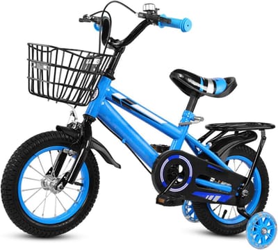 Kinderfiets - Jongensfiets Meisjesfiets - Leren Fietsen - Verstelbare Zithoogte - 14 inch - Blauw