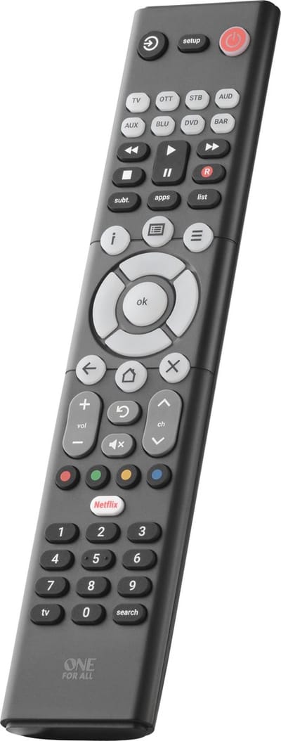 One For All Essence Basic 8 afstandsbediening IR Draadloos Audio, DVD/Blu-ray, Game console, Soundbar-luidspreker, TV Drukknopen