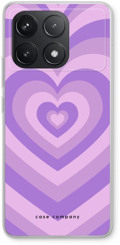 Case Company® - Hoesje geschikt voor Xiaomi Poco F6 Pro hoesje - Hart Paars - Soft Cover Telefoonhoesje - Bescherming aan alle Kanten en Schermrand