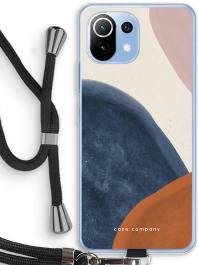 Case Company® - Hoesje met koord geschikt voor Xiaomi Mi 11 Lite hoesje met Koord - Geo #1 - Telefoonhoesje met Zwart Koord - Bescherming aan alle Kanten en Over de Schermrand