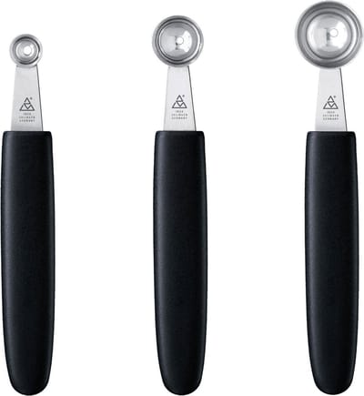 Triangle Parisienneboor Set in 3 Maten – Professionele Kwaliteit – Voor Culinaire Creaties