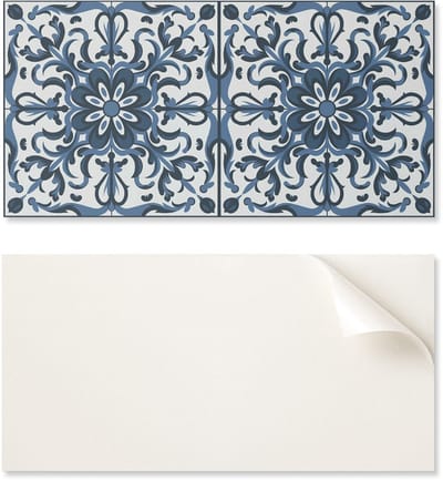Verlijmd PVC-paneel met motief, perfect voor de hal, 100x50 cm, bloemenpatroon met ornamenten.