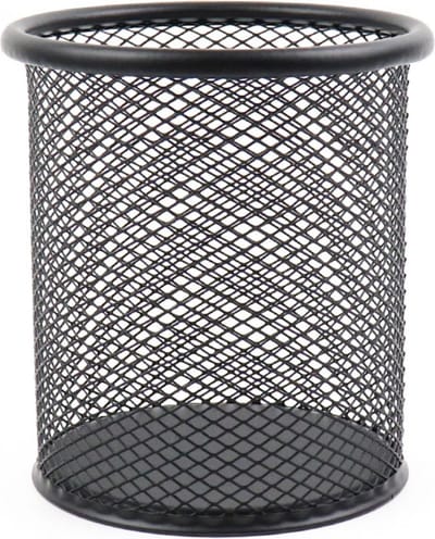 WAYS Living - Pennenhouder Rond - Voor Op Bureau - Pennenbakje - Zwart - Metaal - Ø 90 x H 100 mm
