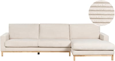 SIGGARD - Hoekbank - Lichtbeige - Linkszijdig - Corduroy