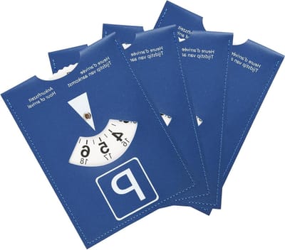 Set van 3 grote parkeerschijven van zacht PU, 11 x 15 cm, ideaal voor blauwe zone, handmatige tijdstempel en aankomsttijdweergave