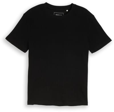 Tom Tailor Denim - T-shirt met wafelstructuur - Maat XL - Black