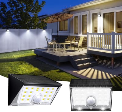 Zonne-energie Wandlamp voor Buiten met Bewegingsmelder en 4 Modi - IP65 Waterdicht