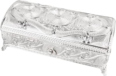 Sieradendoos Vintage - Juwelendoosje Opberger - Sieraden Organiseren - Roestbestendige Legering - 25 x 13 x 10 cm - Zilverkleur