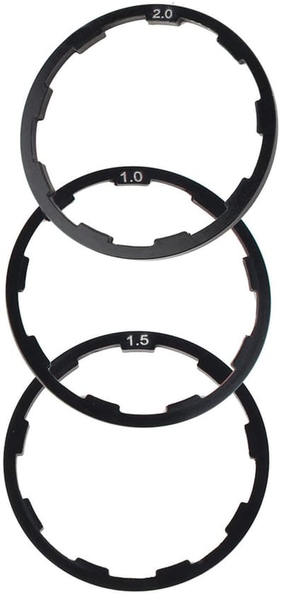 Dailygoods- Spacer Aluminiumlegering 1mm/1,5mm/2mm - Fiets Pakking - Lichtgewicht - Sterk - Eenvoudig te installeren - Voor Racefiets/Mountainbike - Fietspakking