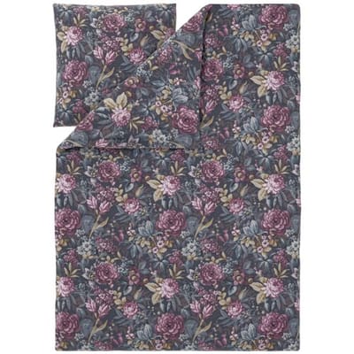 LIVARNO Renforcé-beddengoed, 140 x 200 cm (Bloemen/antraciet)
