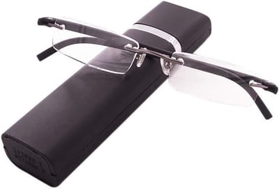 Ultralichte TR90 Frameloze Leesbril met Etui - Leeshulp voor Dames en Heren (+1,5)