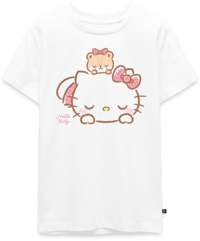 Hello Kitty Met Teddy Op Haar Rug Premium T-Shirt Tiener