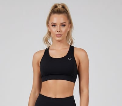 La V Sportbh racerback van mesh zwart XS