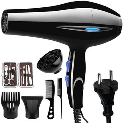 Professionele haardroger met diffuser en meerdere instellingen voor salons en thuisgebruik