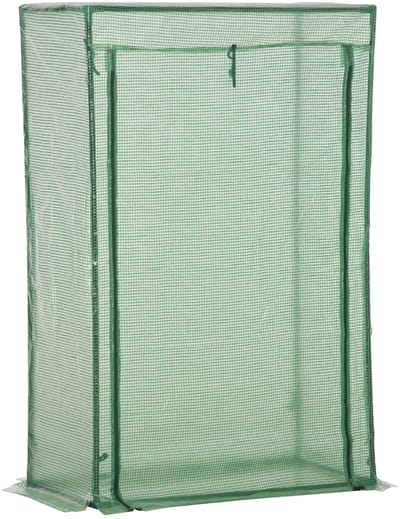 Outsunny foliekas - met roldeur - en ritssluiting - groen
