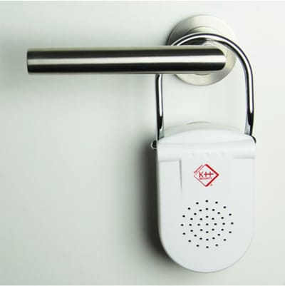 Deurklink Alarm - Deurbeveiliging - Inbraak Preventie - Luid Alarm Geluid - 11x7x3.5 cm - Wit