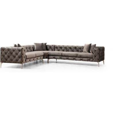 Hoekbank Como rechts velvet | Atelier Del Sofa