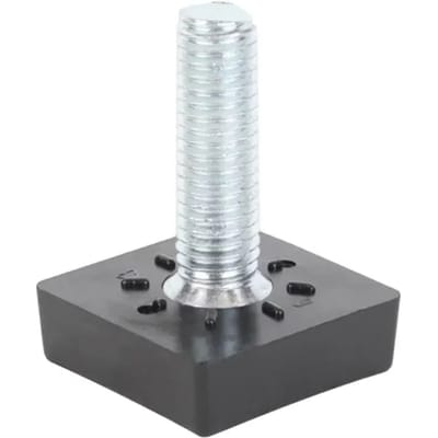 Alberts Stelschroef Voor Stop Met Schroefdraad M8, Voet 25x25 Mm Staal /kunststof Zwart - 4st