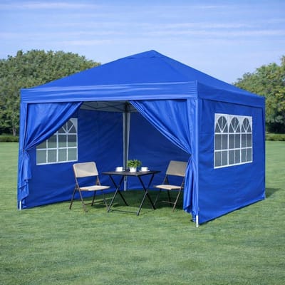Vouwpaviljoen - Feesttent - Buitenfeest - Waterdicht UV-bestendig - 3 x 3 meter - Blauw