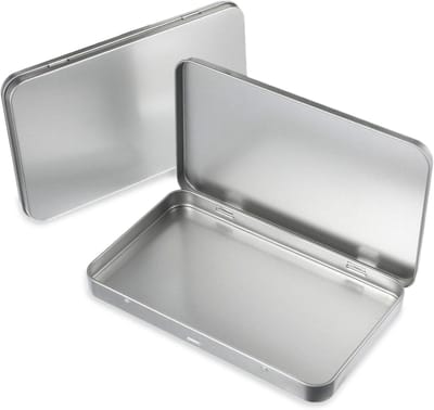 Set van 2 Kleine Blikjes met Deksel - Metaal Slide Top Opbergdozen voor Sieraden, Lipbalsem en Cosmetica Organizer