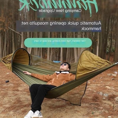 Klamboe Hangmat - Kampeerhangmat - Buiten Ontspannen - Automatisch Openend - 1.2 kg - Meerdere kleuren