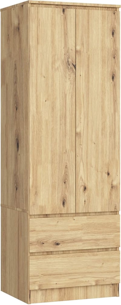 Kledingkast STAR S60 met 2 Deuren en 2 Lades / AKORD Furniture Factory / Artisan Eik / 60 x 180 x 51 cm