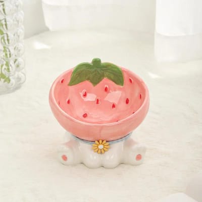 Bol en céramique de fruits pour chat, bols d'eau et de nourriture pour animaux de compagnie surélevés, petits chiens inclinés, mangeoires à boire, accessoires pour chiots et chats